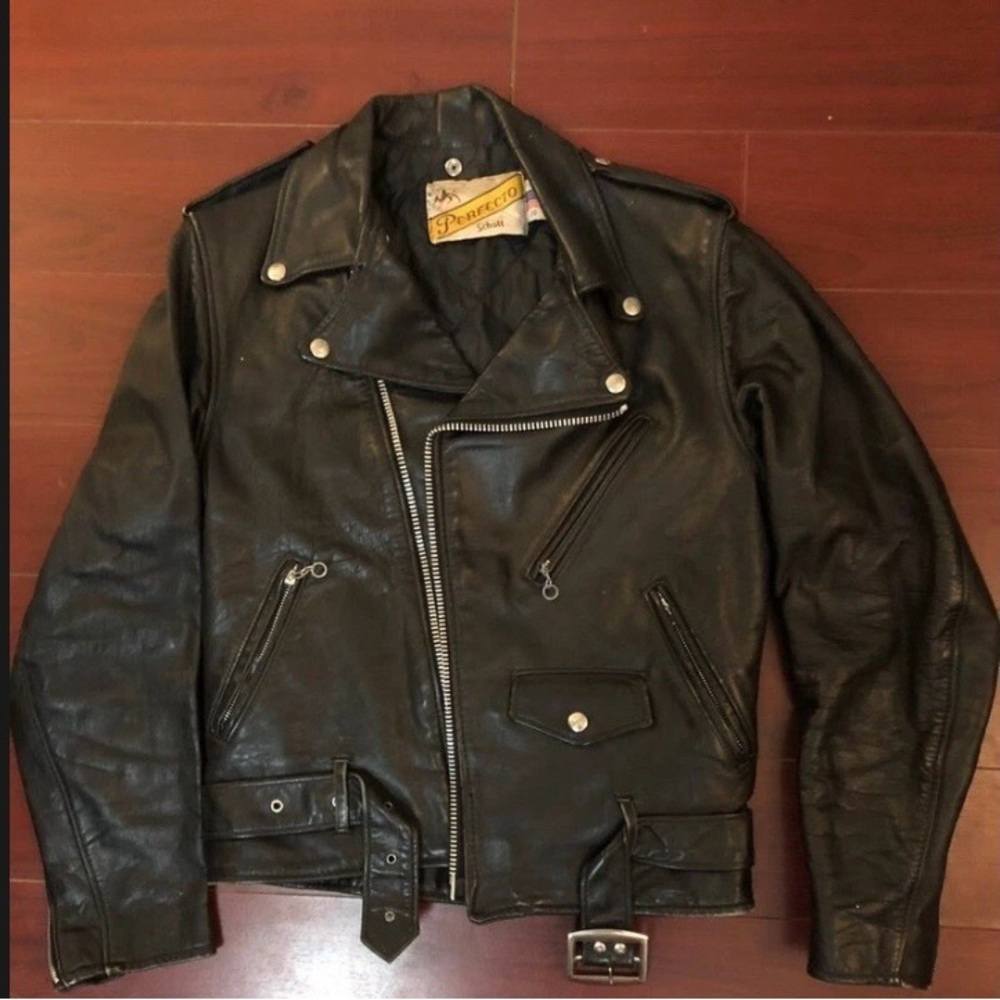 Schott NYC Classic Black Leather Biker Jacket